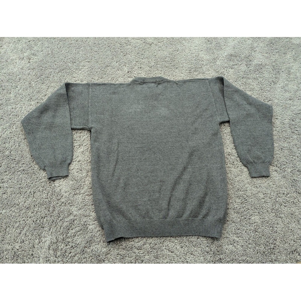Vintage John Ashford Golf Sweater Mens Medium Gray Pullover Argyle
